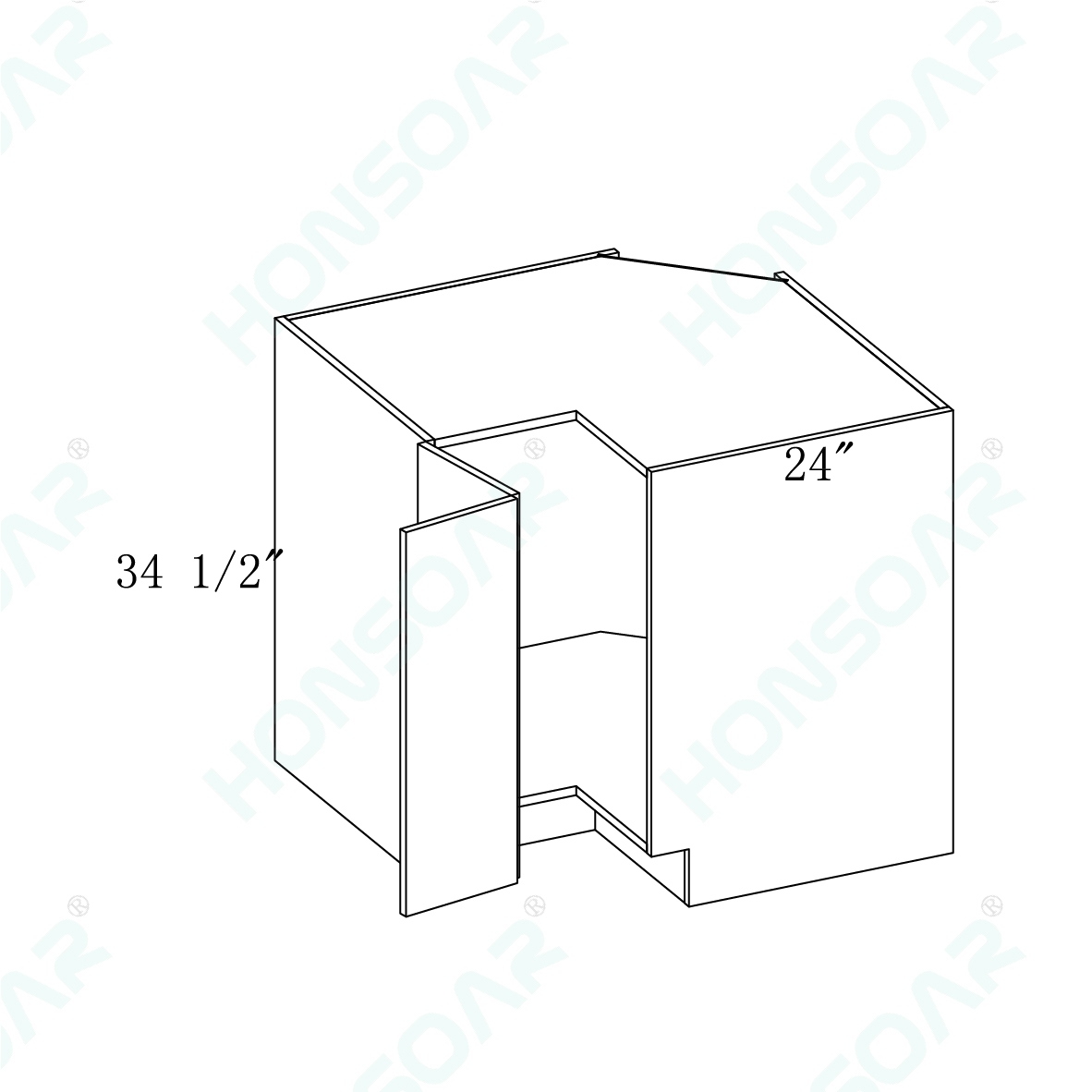 Base Lazy Susan cabinet Plywood Box 36