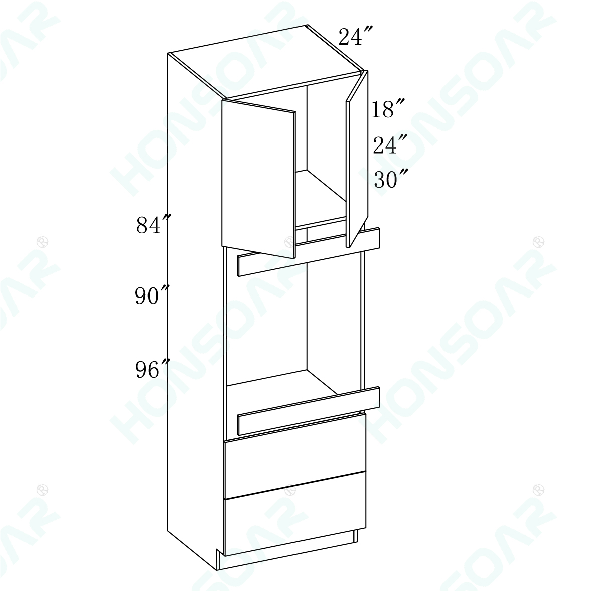 Microwave+Oven Cabinet Plywood Box 96