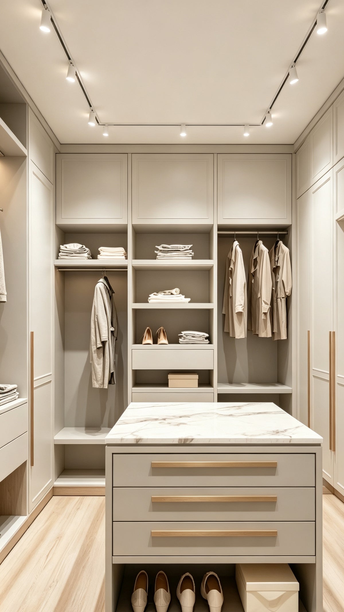 Open closet storage configuration