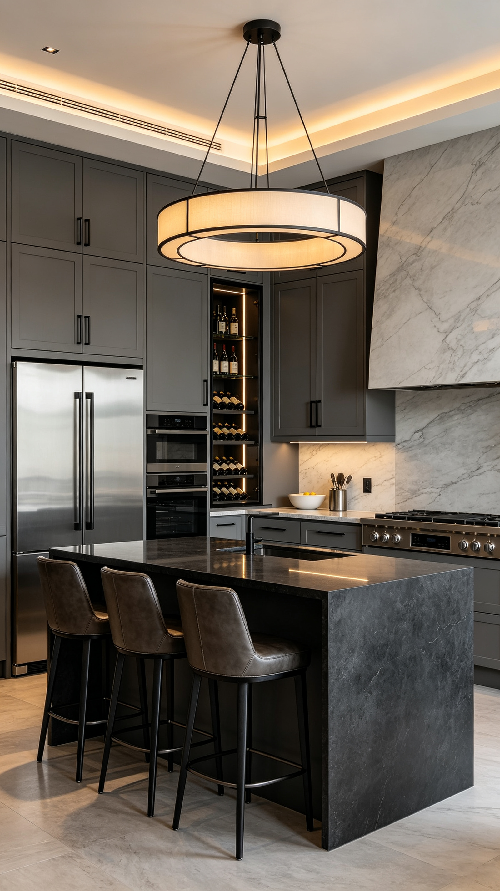 HONSOAR kitchen cabinet construction and storage detail