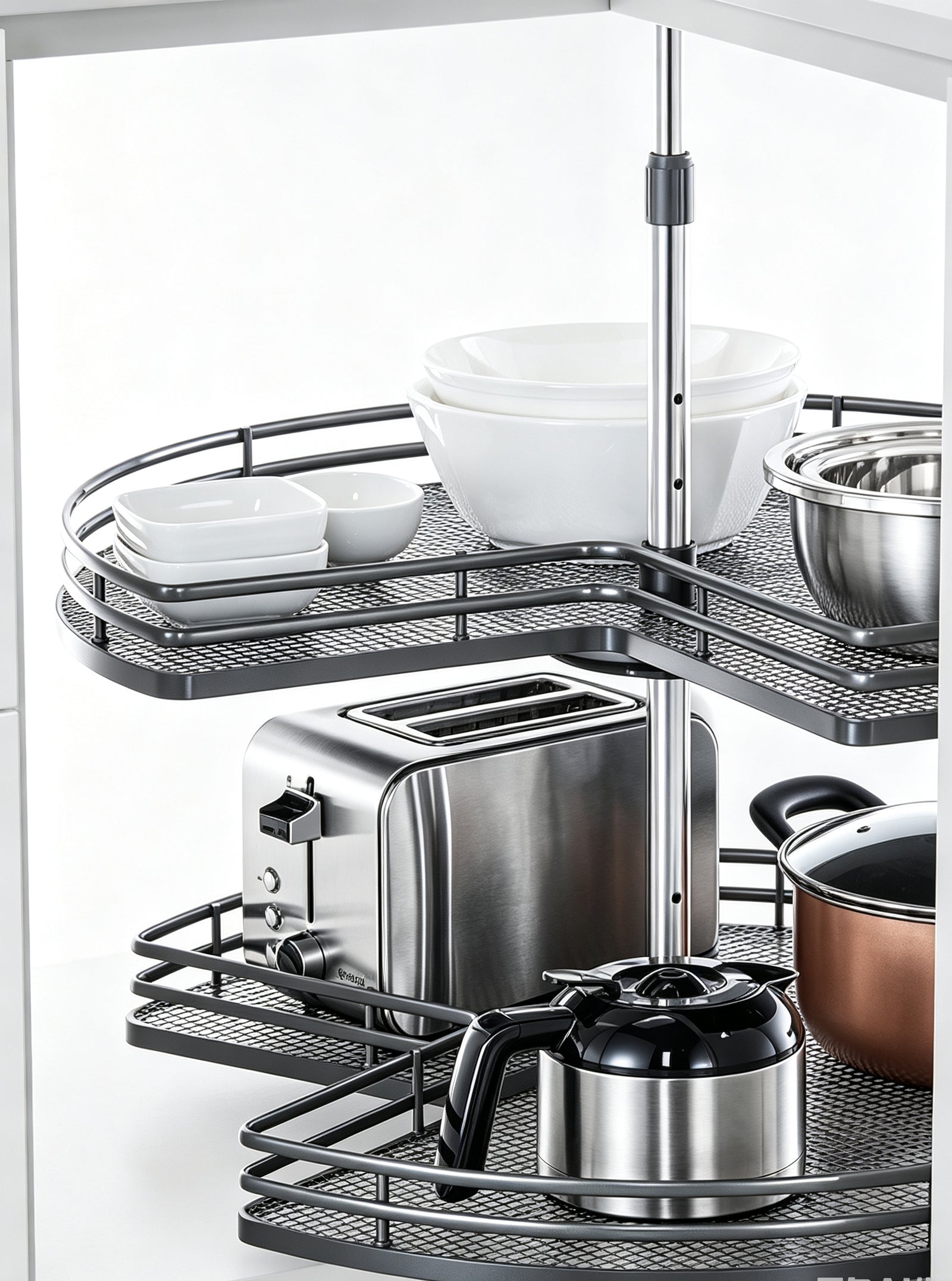 HONSOAR Lazy Susan corner cabinet storage system
