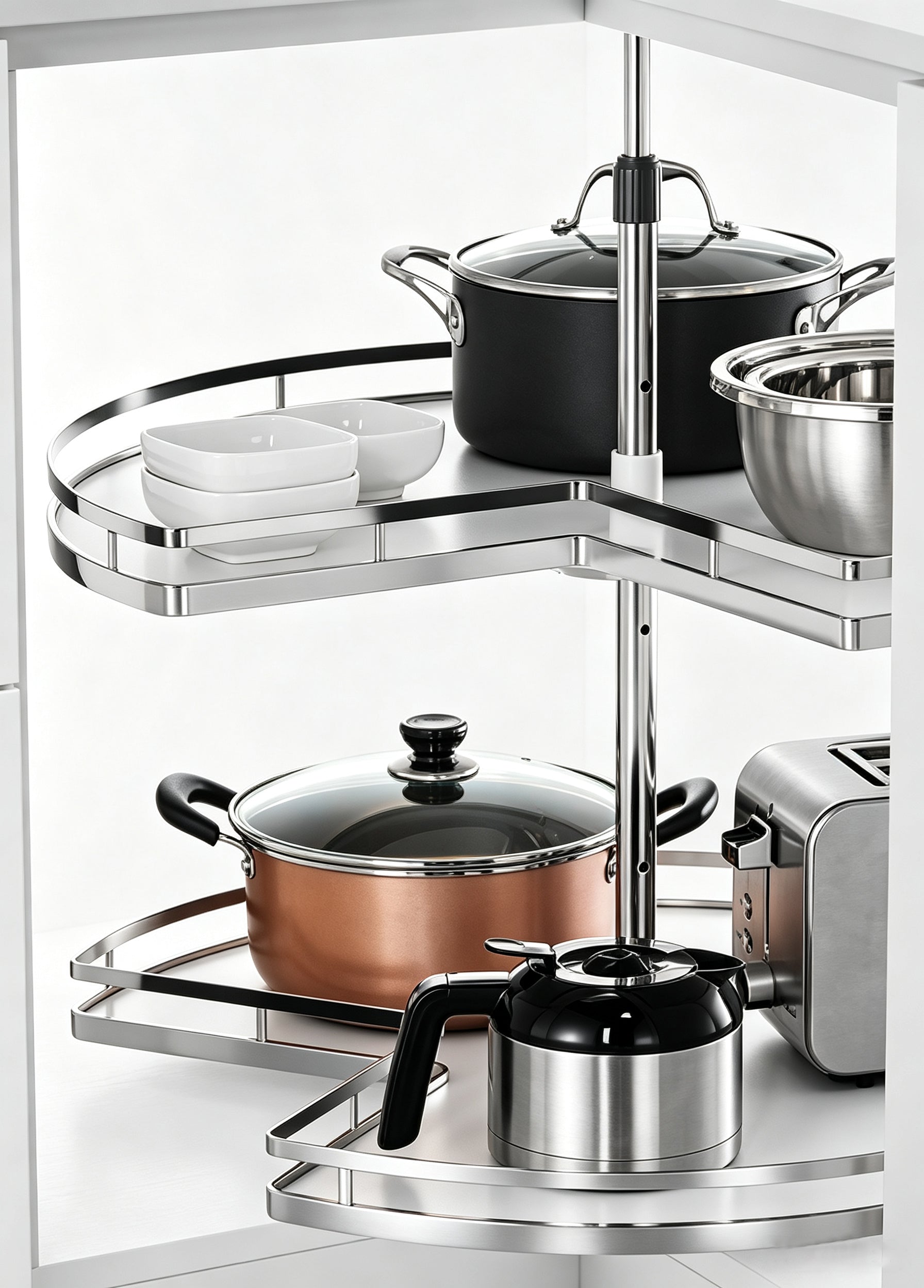 HONSOAR dark wire corner pull-out storage trays