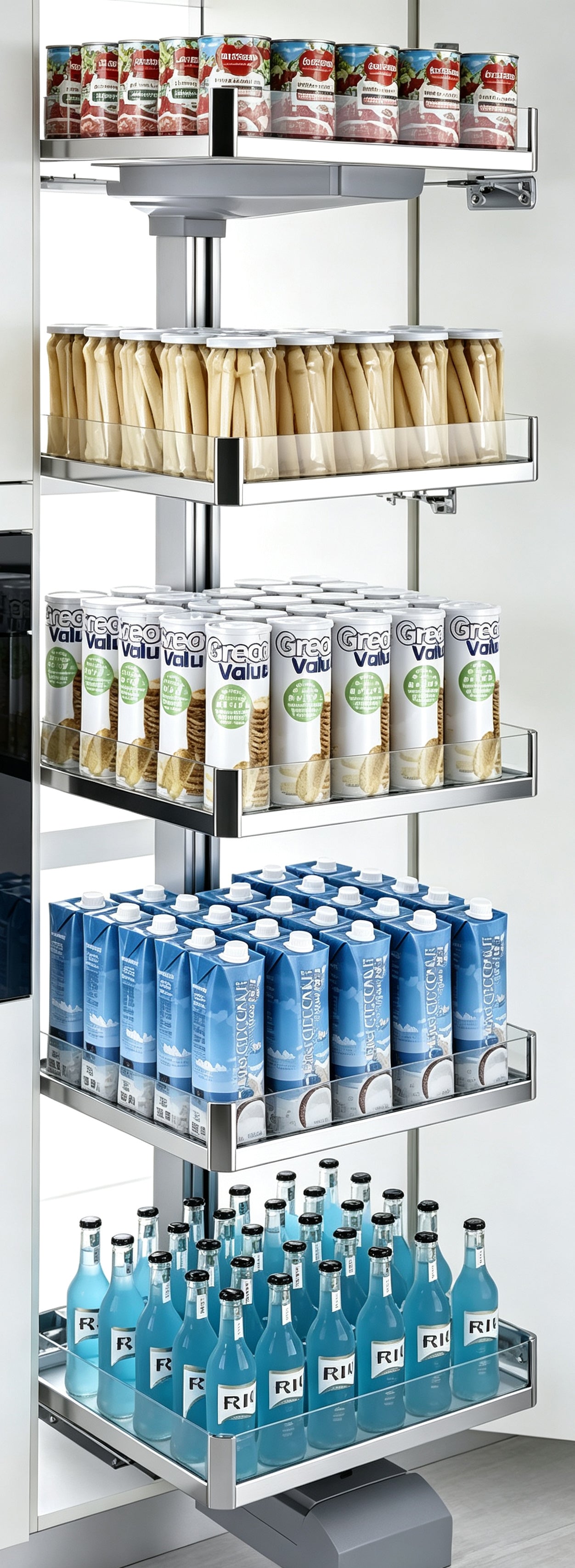 HONSOAR wide stainless steel pull-out spice rack