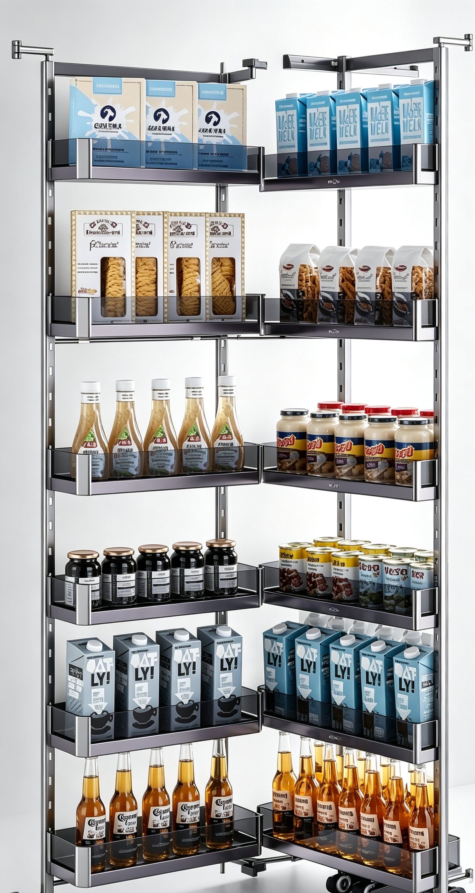 HONSOAR slim stainless steel pull-out bottle rack