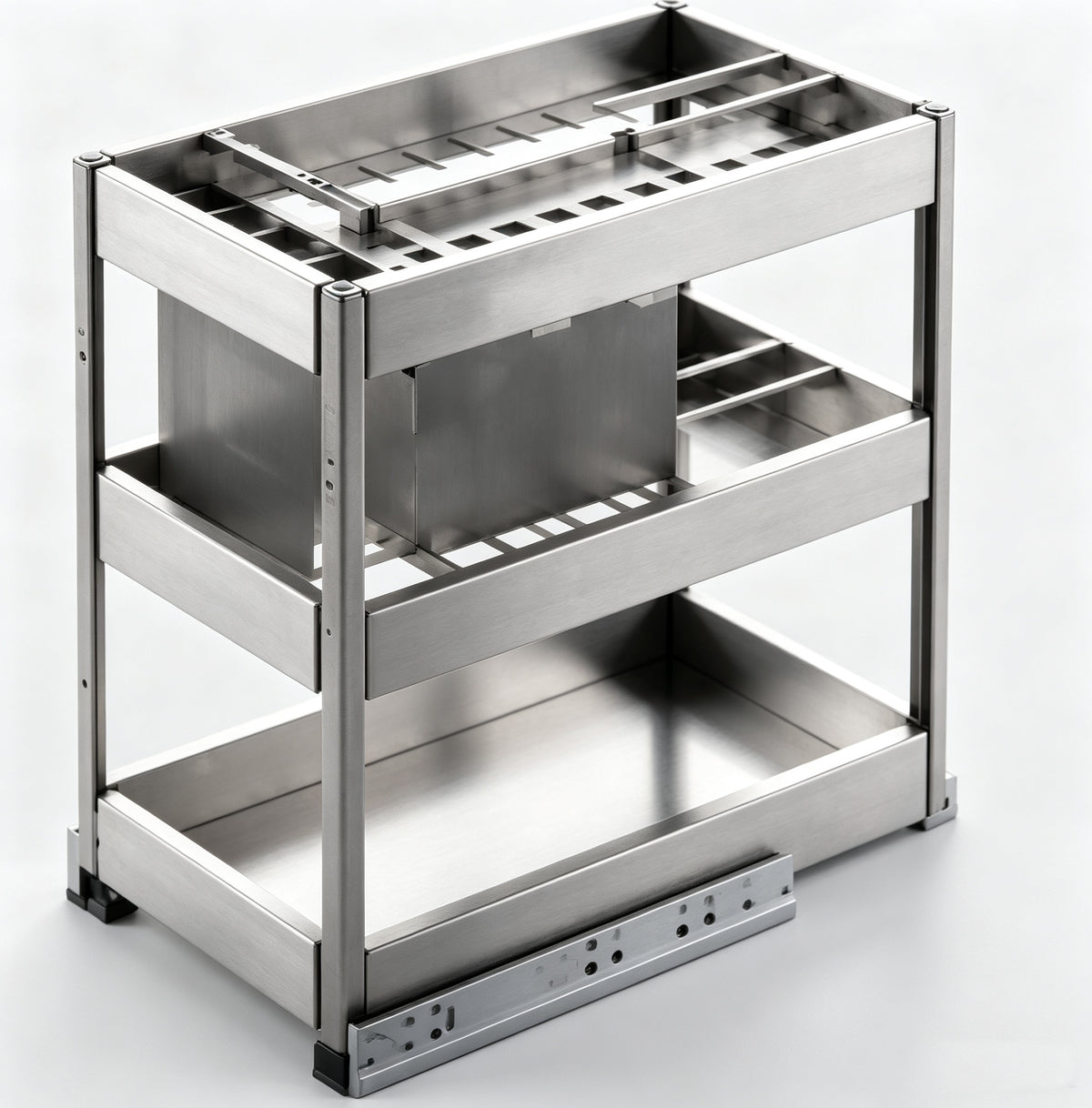 HONSOAR multi-level stainless steel pull-out kitchen organizer