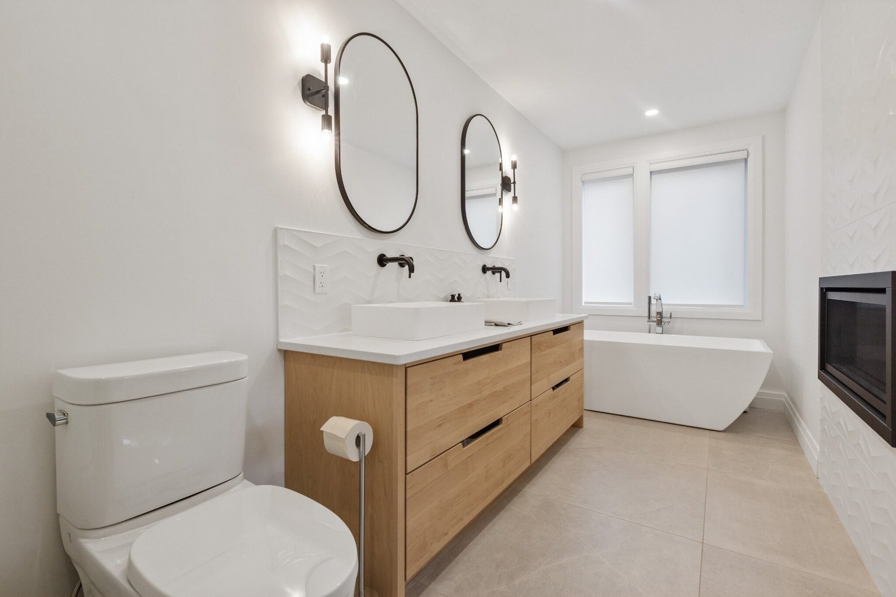 Bathroom vanity cabinet in a contemporary residential interior