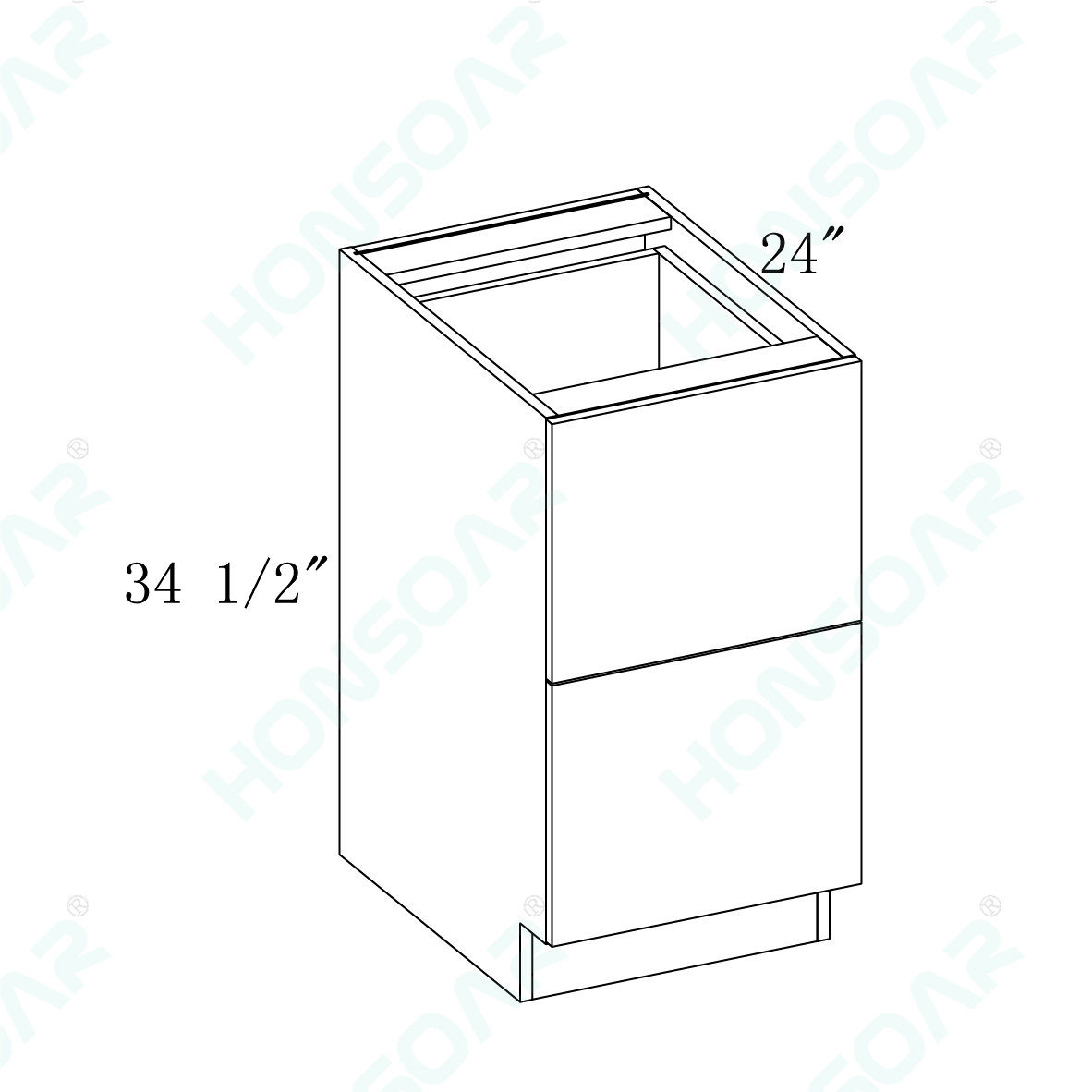 Two drawers base Plywood Box 27