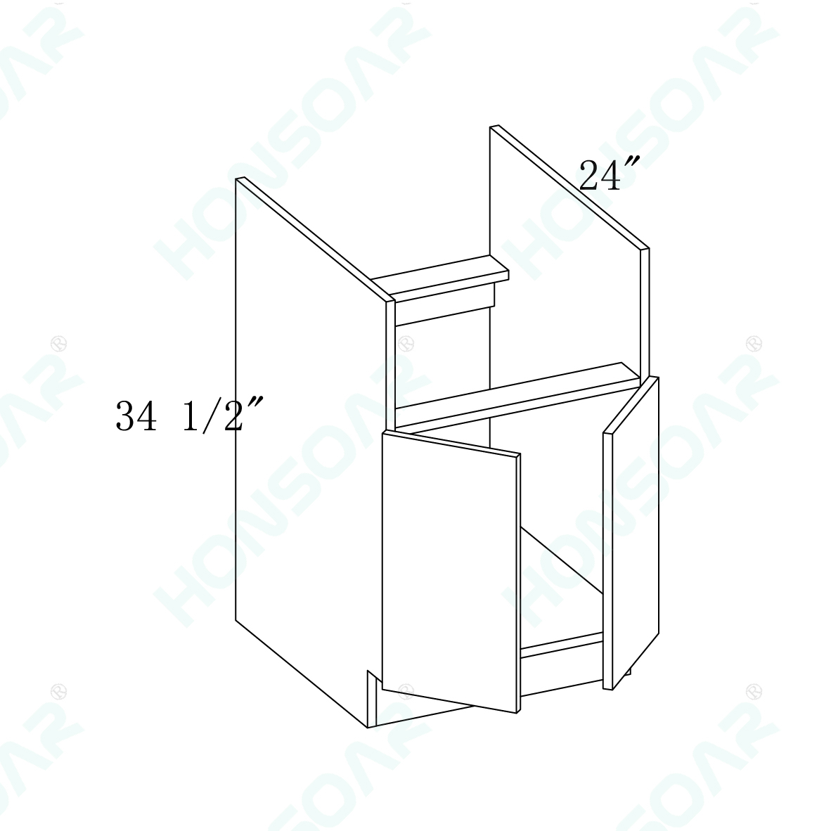 Farmer Sink cabinet Plywood Box 24 1/2