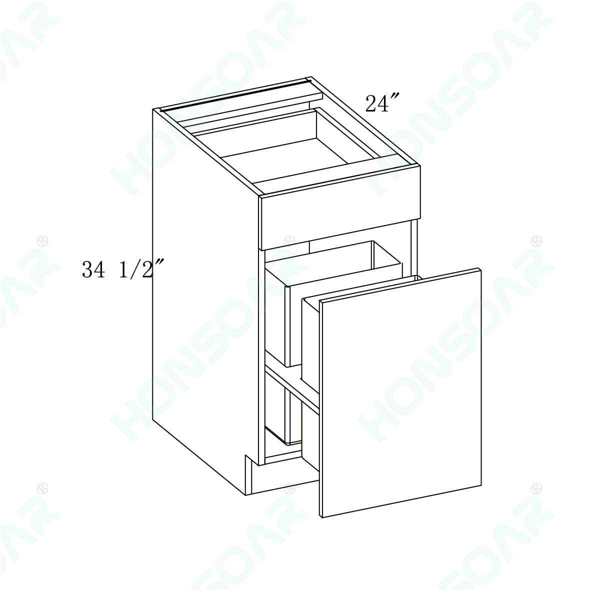 Base Trash cabinet Plywood Box 18