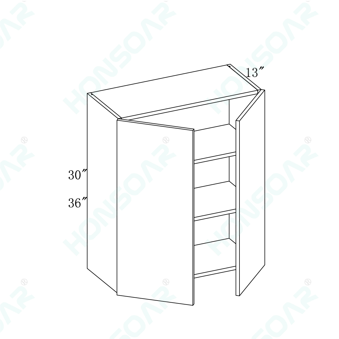 Wall Bridge Cabinet Plywood Box 30