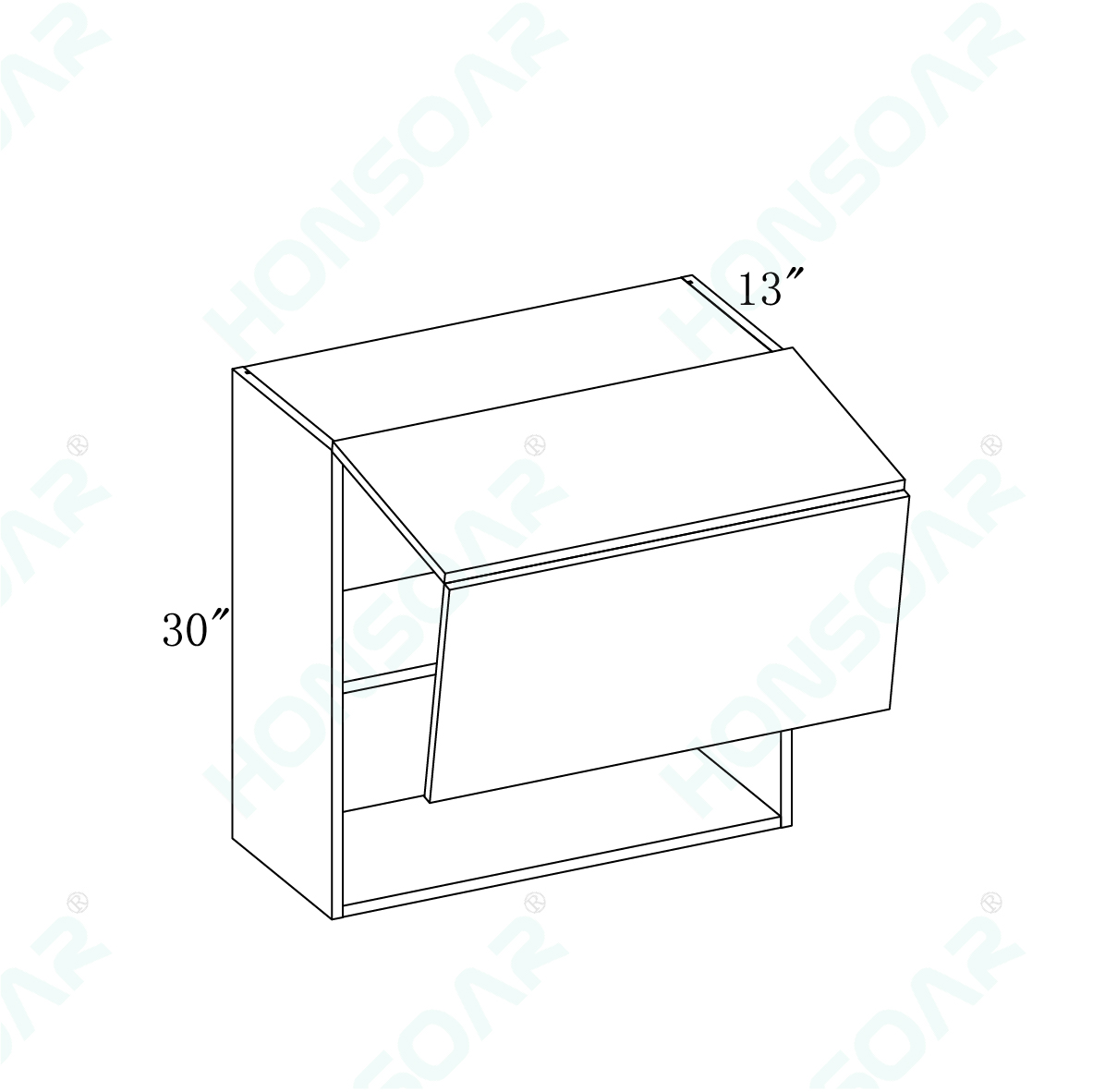 Wall Bi-fold Cabinet Plywood Box 24