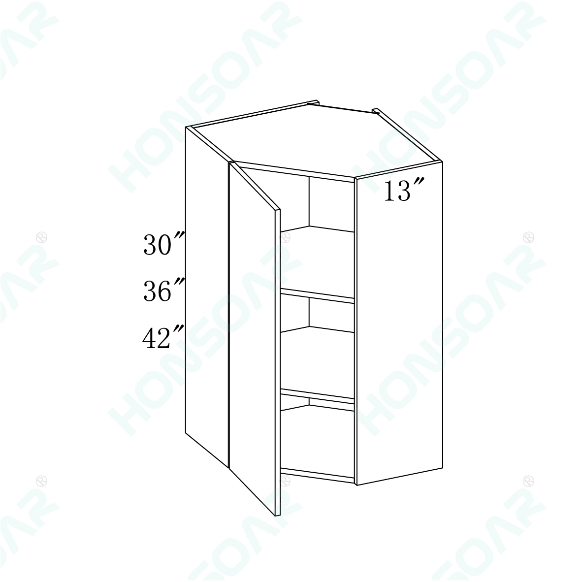 Wall Diagonal Corner Plywood Box 24